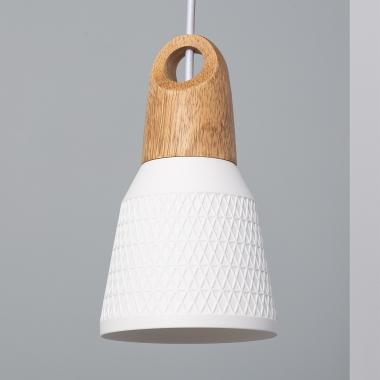 Retilles Ceramic & Wood Pendant Lamp