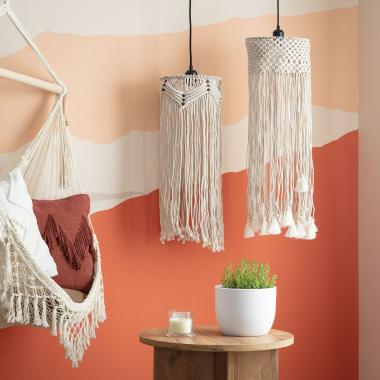 Hanglamp van Katoen Macramé Nanti