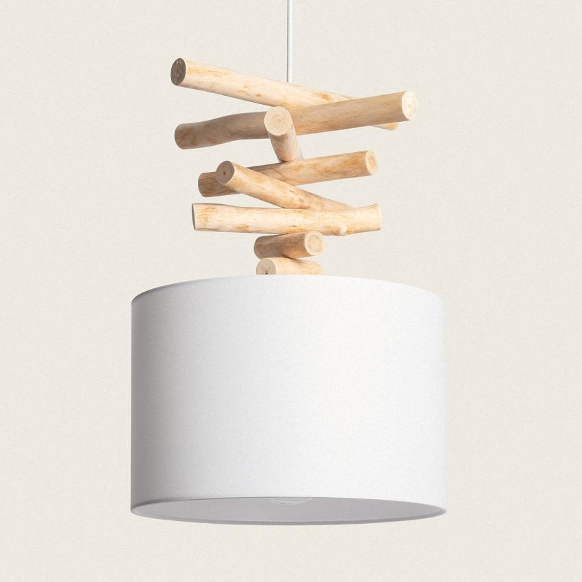 Product of Bredbo Wood & Fabric Pendant Lamp 