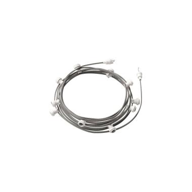 12,5m Venkovní Girlanda - Řetěz Lumet System  s 10 Objímkami E27 Bílá Creative-Cables CATE27B125