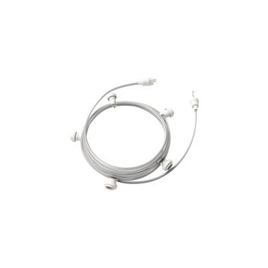 Licht Slinger Outdoor Lumet System 7,5m met 5 E27 Fittingen Wit Creative-Cables  CATE27B075