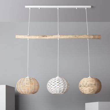 Lampada a Sospensione Rattan e Legno Linfen