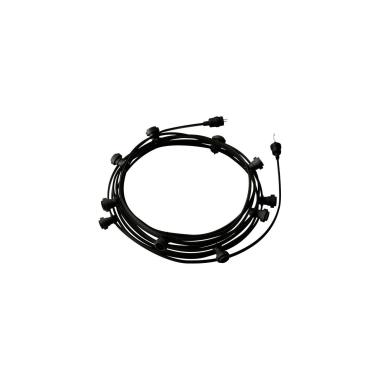 12,5m Venkovní Girlanda - Řetěz Lumet System  s 10 Objímkami E27 Černá Creative-Cables CATE27N125