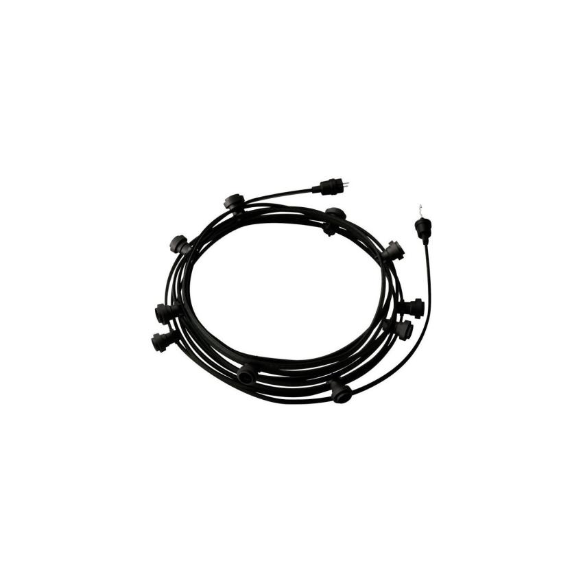 Produkt od 12,5m Venkovní Girlanda - Řetěz Lumet System  s 10 Objímkami E27 Černá Creative-Cables CATE27N125