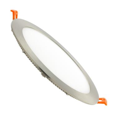 Dalle LED 15W Ronde Extra-Plate Coupe Ø 170 mm Argentée