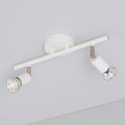 Product Lampada da Soffitto Orientabile Alluminio 2 Faretti Bianco Oasis 