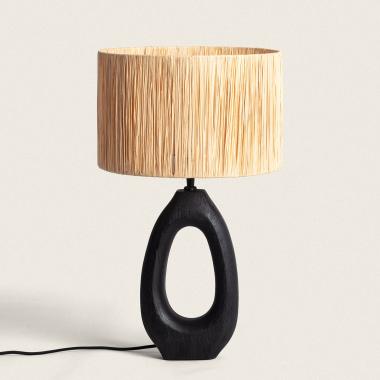 Lampe à Poser en bois Black Darshan ILUZZIA