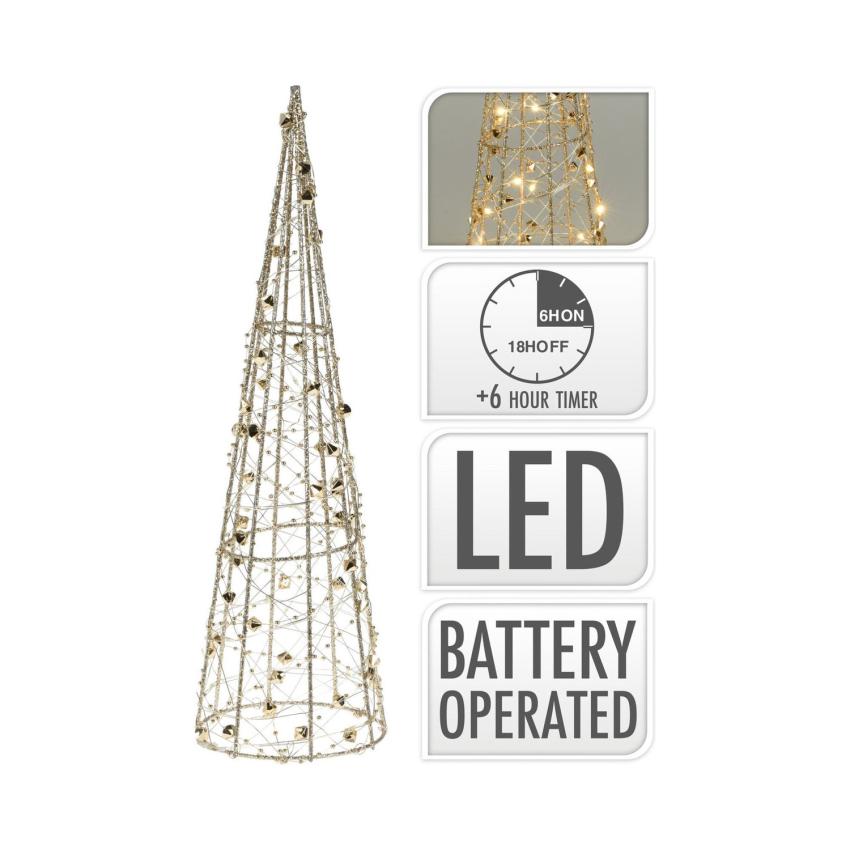 Product van LED Kerstboom op batterijen 60cm Gylden