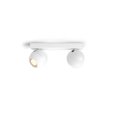 Plafonnier White Ambiance Buckram 2 Spots GU10 PHILIPS Hue