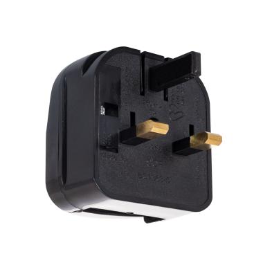 Plug Adapter Type E Wide Head with Straight Cable to Plug Type G (UK)