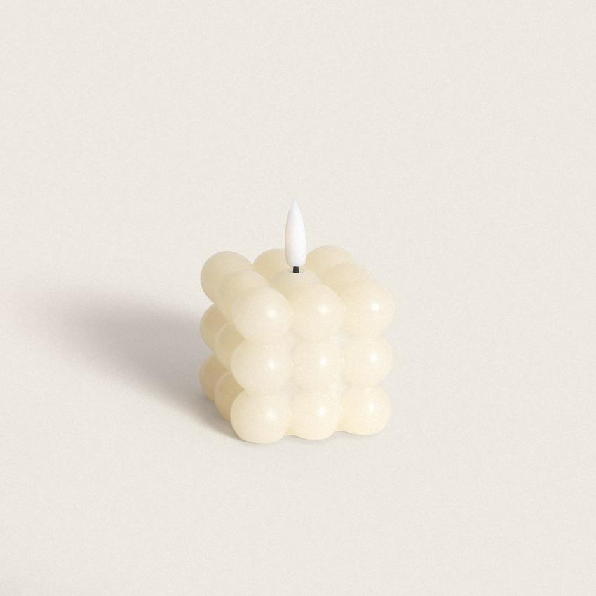 Product of 5.8cm Square Natural Wax LED Candle Battery Operated
