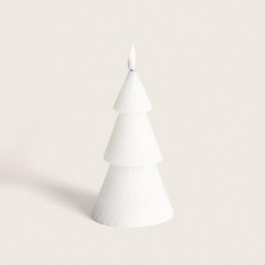 LED Svíčka z Přírodního Vosku Vánoční Stromek na Baterky 15 cm
