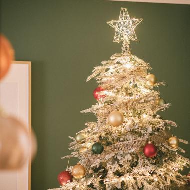 LED-Stern für Weihnachtsbaum Metall mit Batterie Bellen