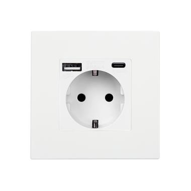 Zásuvka Typu F Schuko + 2xUSB s PC Rámečkem Modern