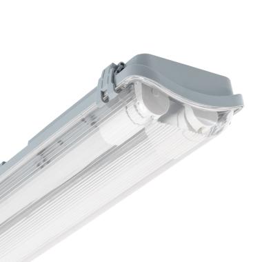 Feuchtraum Wannenleuchte Slim für 2 LED Röhren 120 cm IP65 Einseitige Einspeisung