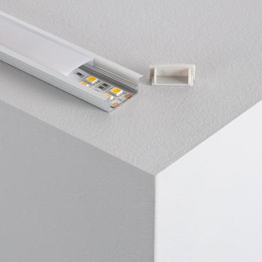 Aluminiumprofil Einbau mit Durchgehender Abdeckung für Doppel-LED-Streifen bis 18mm