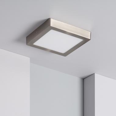 Plafonnier LED Carré Métal 18W Argenté 225x225 mm