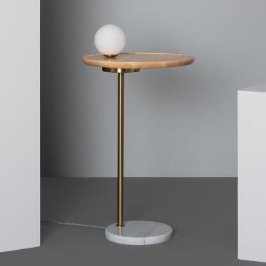 Wood and Glass Table Lamp Brandt ILUZZIA