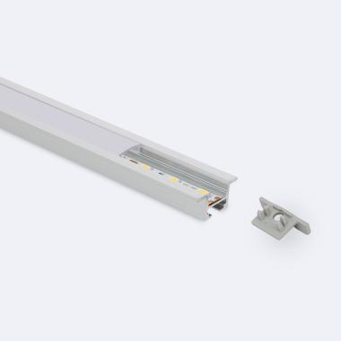 1m Aluminum Recessed Profile Kit with Clips For LED Strips up to 12 mm