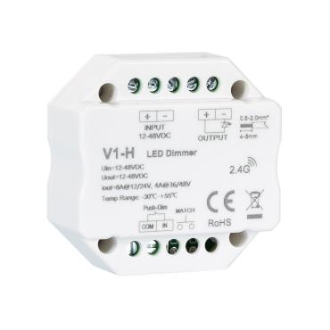 Product RF Dimmer 12/48V LED Dimmer for Single-Colour LED Strip  Compatible with Push Button Switch