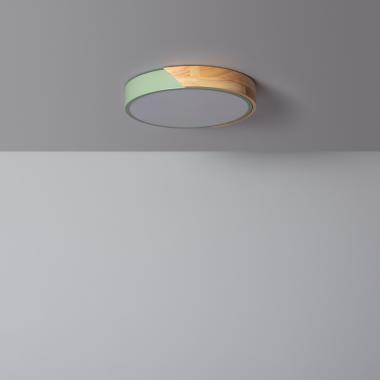 Plafoniera LED 18W Circolare Legno Ø320 mm CCT Selezionabile Semi-Dari