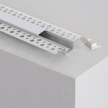Product Aluminium Inbouwprofiel met doorlopende afdekking voor Gips / Gipsplaat voor LED Strip tot 15 mm