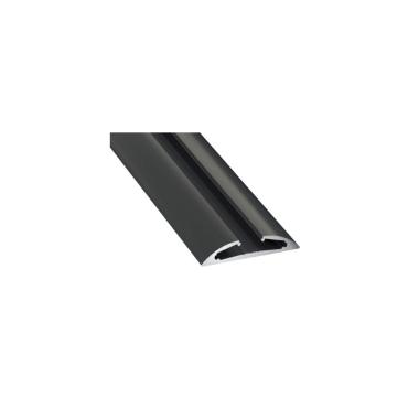 Aluminiumprofil Halbrund 2 m Schwarz für Doppel-LED-Streifen bis 12mm