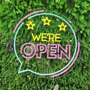 Neon LED "We're Open" Sign