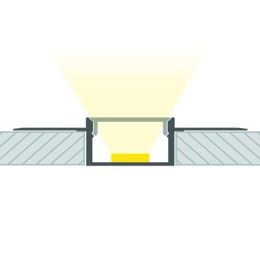 Product van Aluminium Profiel inbouw in Gips / Gipsplaat 2m voor Dubbele LED-strips 