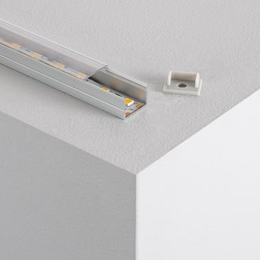 Aluminium-Oberflächenprofil mit Durchgehender Abdeckung für LED-Streifen bis 16mm