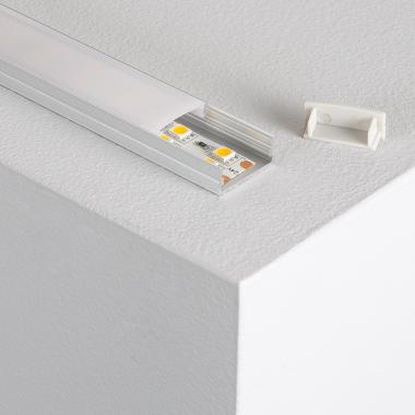 Aluminiumprofil mit Durchgehender Abdeckung für doppelte LED-Streifen bis 20mm