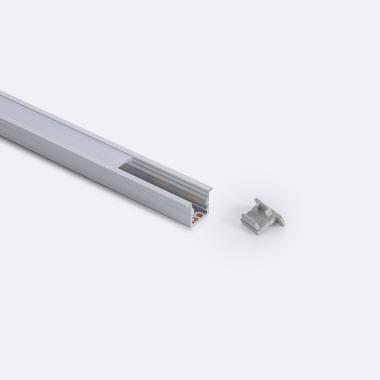 Profilé Aluminium Étroit Encastrable 2 m avec Capot continu pour Rubans LED jusqu'à 6 mm