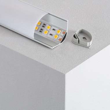 Profilé Aluminium pour Angle avec Capot Continu pour Ruban LED jusqu'à 20mm