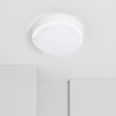 White 15W HUBLOT Round Outdoor LED Surface Panel IP65 Ø140 mm