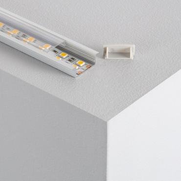 Product Aluminiumprofil Einbau mit Durchgehender Abdeckung für Doppel-LED-Streifen bis 18mm