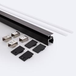 Product Aluminium Profiel Dubbelzijdige Verlichting 2m Zwart voor LED strips tot 10 mm