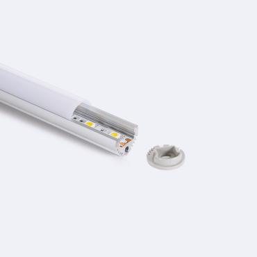 Profilo LED In Alluminio IP65 2m, Per Strip Fino A 8mm, Montaggio A Superficie Con Diffusore Bianco Traslucido