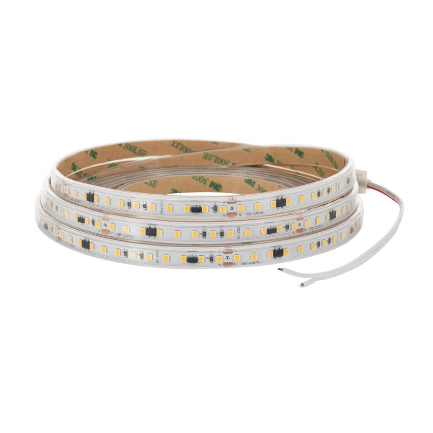 Product of 220V AC 120 LED/m High Lumen Warm White IP65 Dimmable 12mm Wide LED Strip Autorectified Custom Cut every 10 cm
