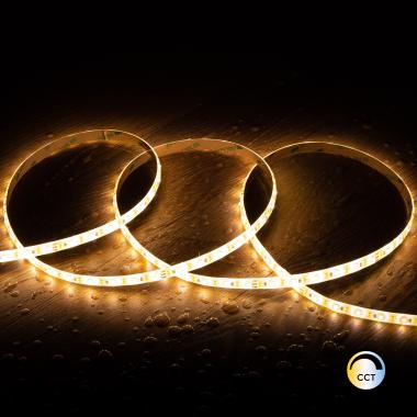 Product of 5m 24V DC SMD2835 CCT LED Strip 60LED/m 10mm Wide Cut at Every 5cm IP65