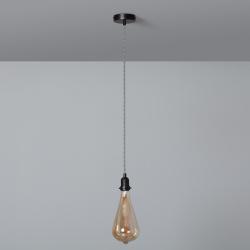 Product Pendant Lamp Holder with Lampholder Black & White Textile Cable
