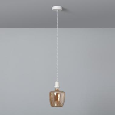 White Lampholder Braided Textile Cable Pendant Lamp