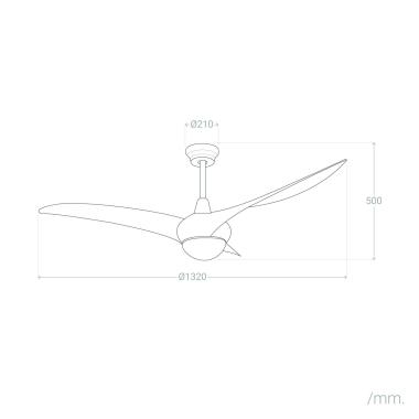 Produit de Ventilateur de Plafond Silencieux Helix Bois 132cm Moteur DC LEDS-C4 VE-0002-MAD 