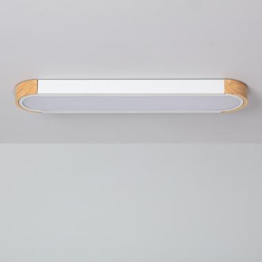 Plafonnier LED 18W Bois et Métal 140x650 mm CCT Sélectionnable Dari Lang