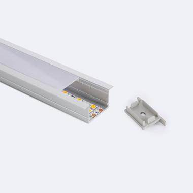 Profilé Bas Aluminium Encastrable 2m Pour Ruban LED jusqu'à 25 mm