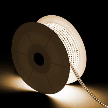 Product 50m Role LED Pásku 220V Stmívatelný SMD2835 SILICONE FLEX 120 LED/m High Lumen IP67 Šířka 12mm Střih Každých 10cm