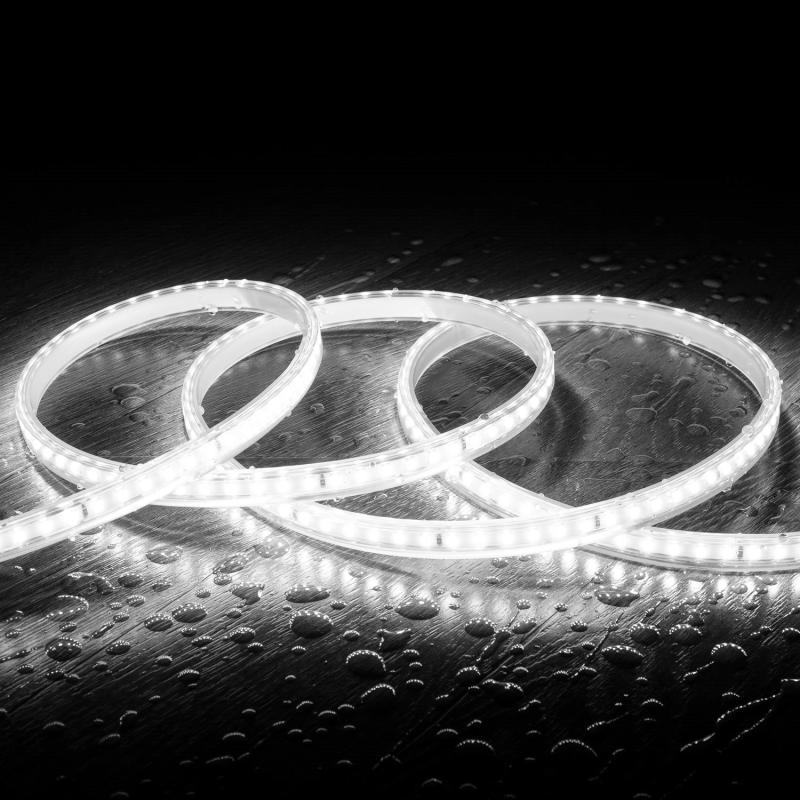 Product van LED Strip 220V SMD2835 120LED/m Koel Wit IP65 Breedte 12mm te knippen om de 100cm