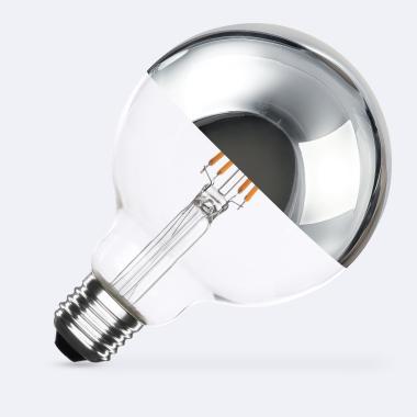 LED Filamentní Žárovka E27 6W 600 lm G95 Chrome Reflect