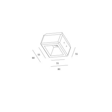 Product of Square Downlight Frame Plasterboard Integration for LED Bulb GU10 / GU5.3 Cut 83x83 mm UGR17 