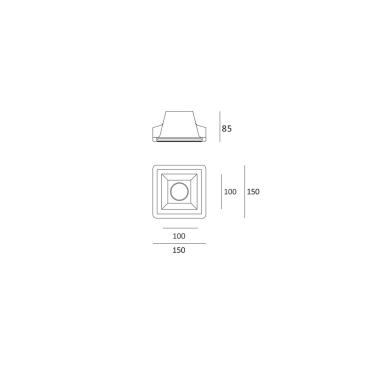 Prodotto da Portafaretto Downlight Integrazione Cartongesso Quadrato per Lampadina LED GU10 / GU5.3 Foro 153x153 mm UGR17