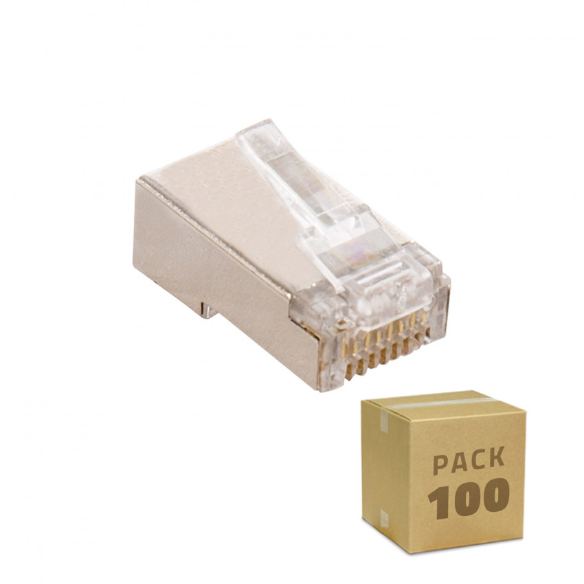 Pack 100 Stück RJ45 FTP Stecker abgeschirmt 